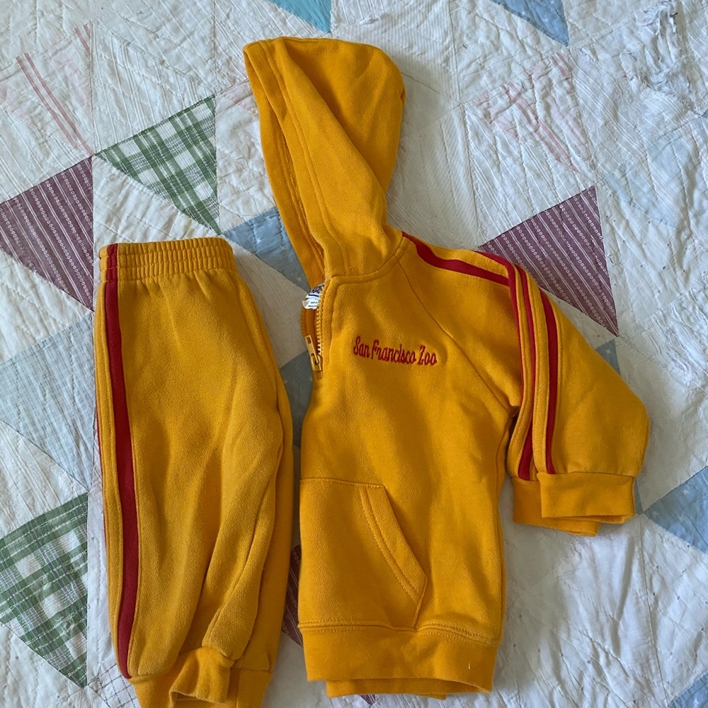 Vintage Baby Boy Hooded Sweat Set